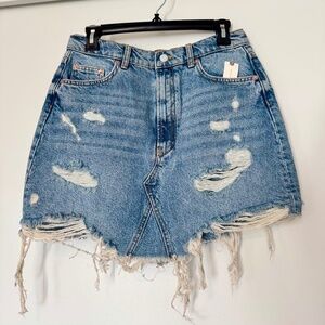 Anthropologie Distressed Denim Skirt Size 8 - Never worn!